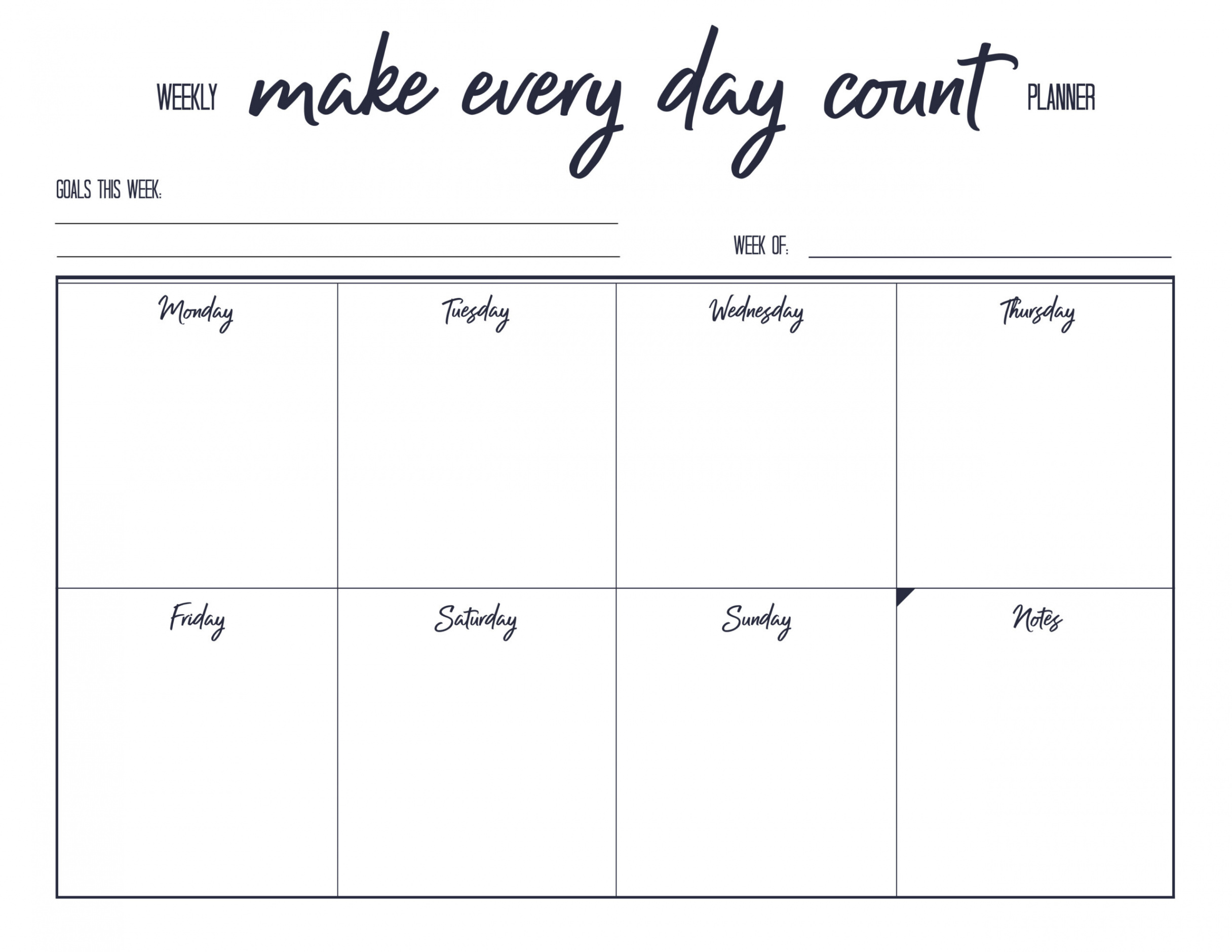 Free Printable Weekly Planner  The Happy Housie