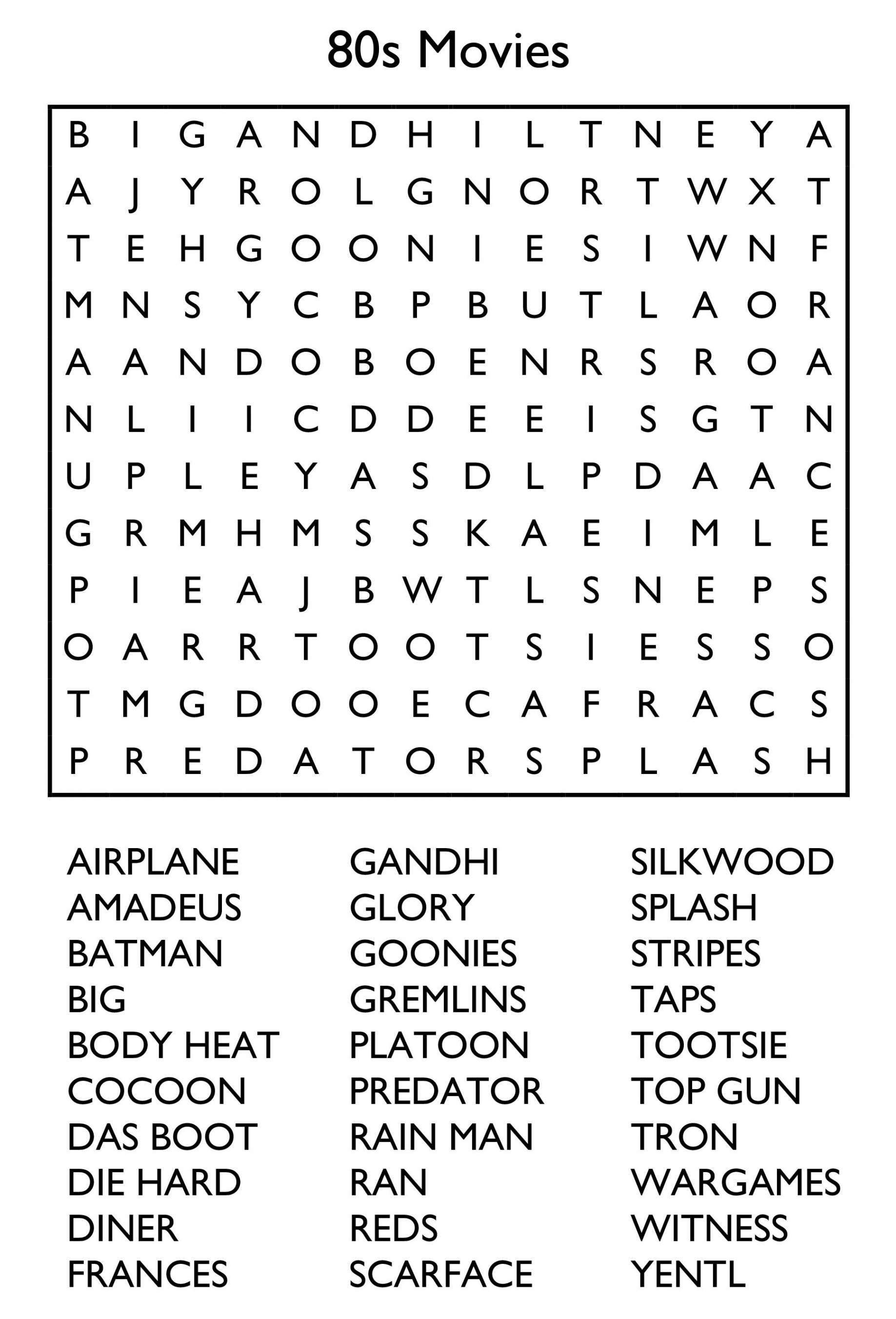 Free Printable Word Search Puzzles