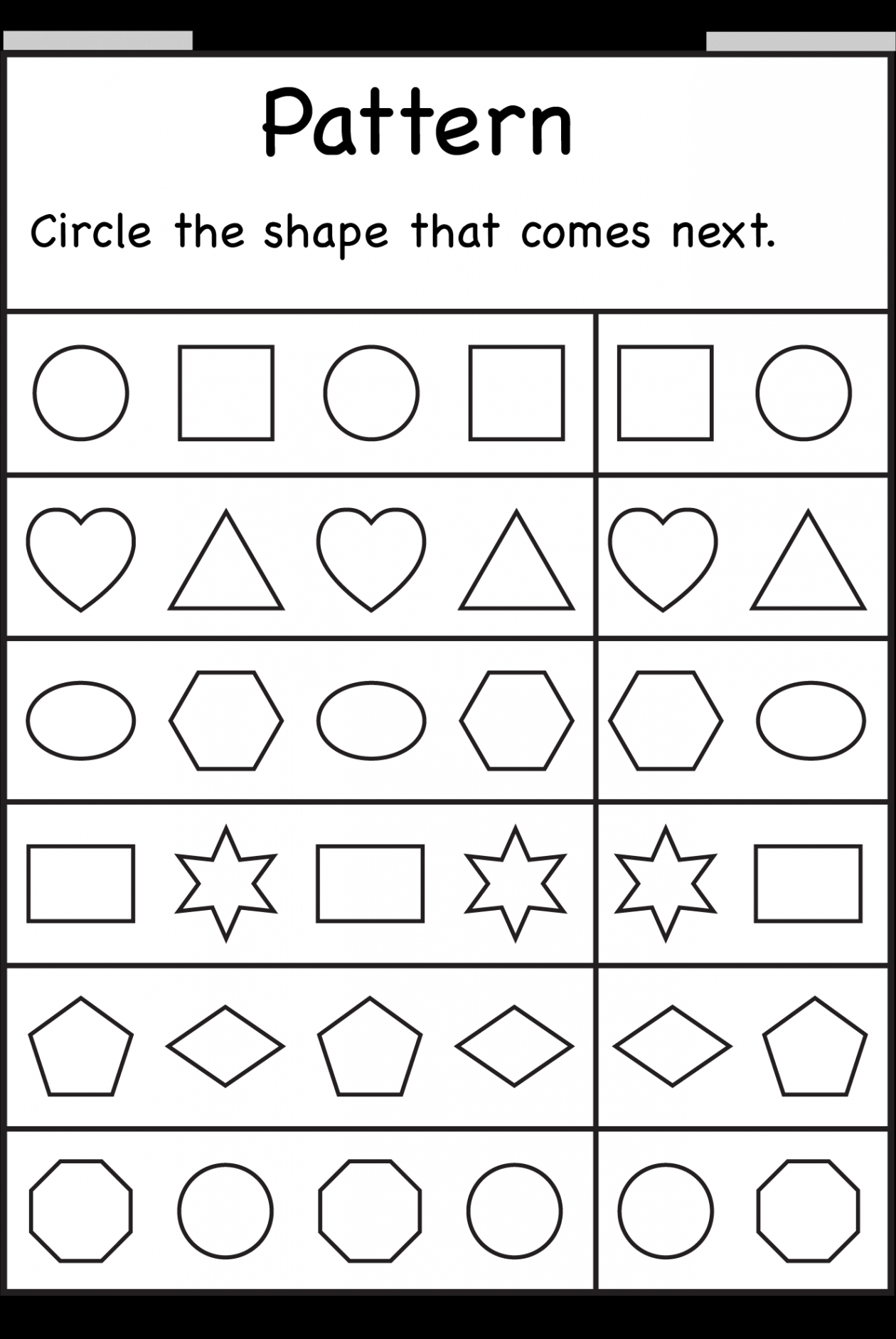 FREE Printable Worksheets  Pattern worksheets for kindergarten