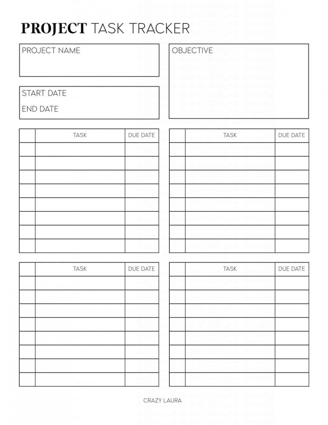 Free Project Planner Printable & Overview PDF Sheets  Project