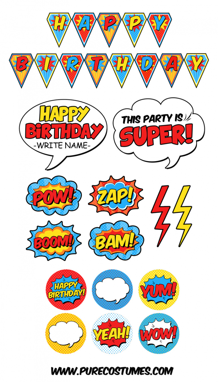 Free Superhero Pary Printables