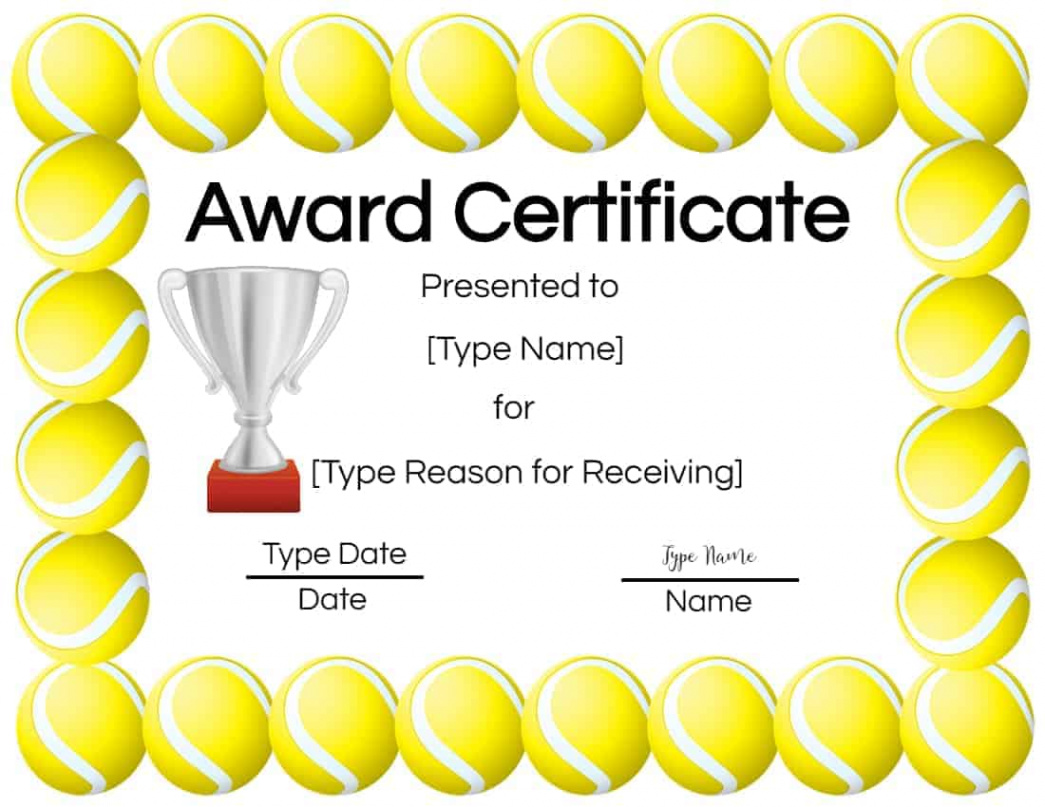 Free Tennis Certificates  Edit Online and Print at Home