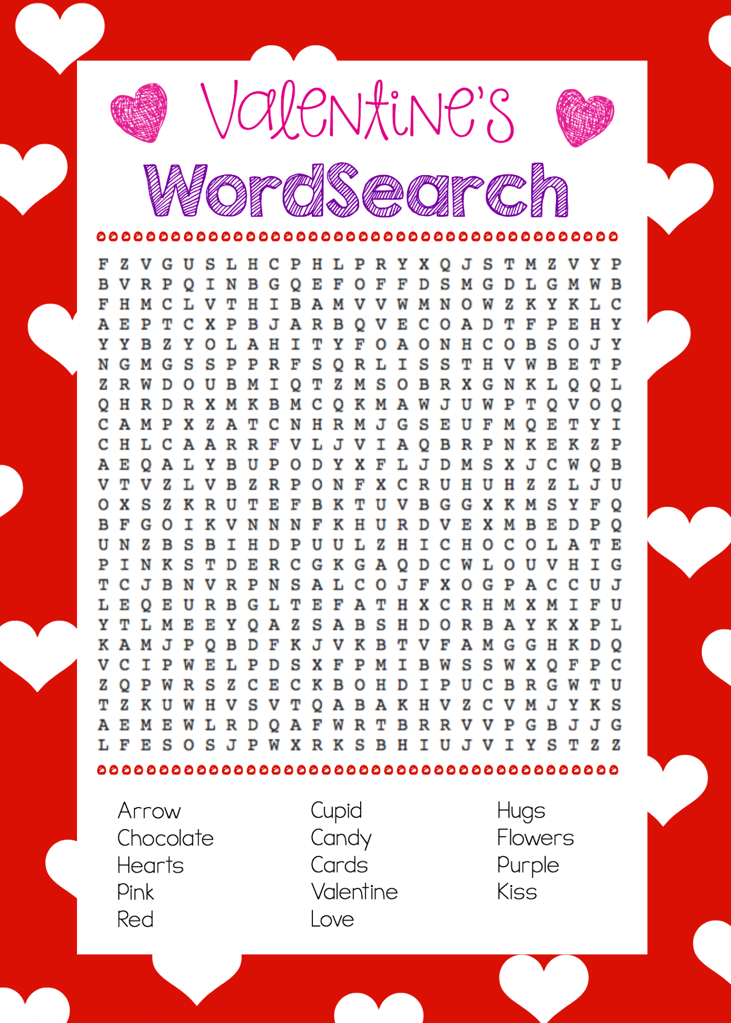 Fun Valentine Games to Print & Play  Valentines word search