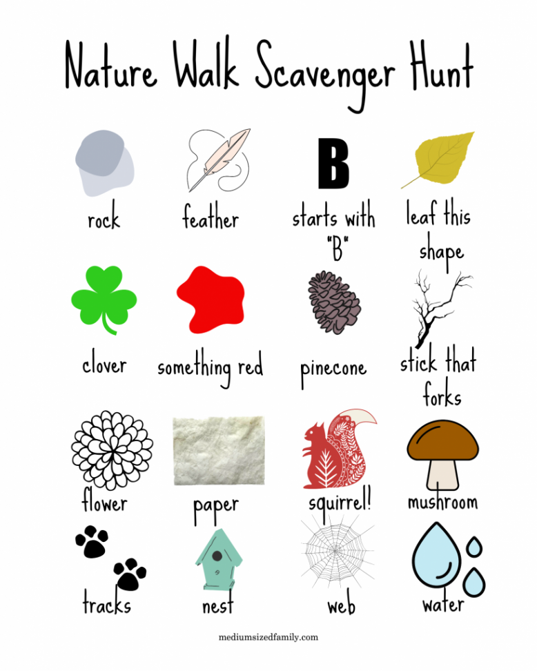 Get this nature walk scavenger hunt free printable pdf, scavenger