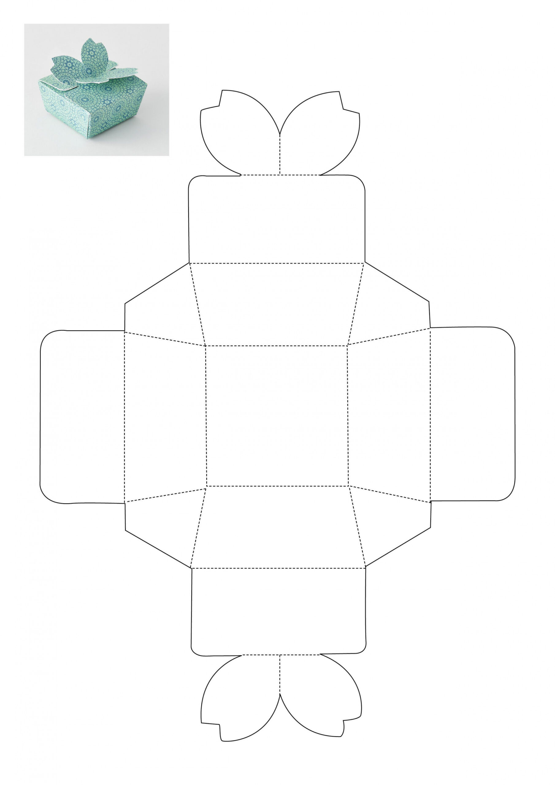 Gift box template - source: Ideas Magazine  Origami gift box