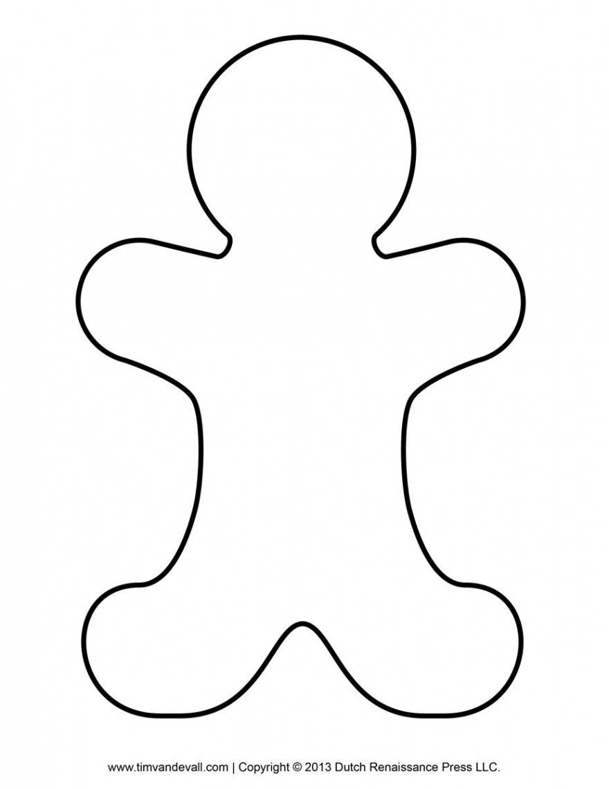 Gingerbread Man Template, Clipart & Coloring Page for Kids – Tim