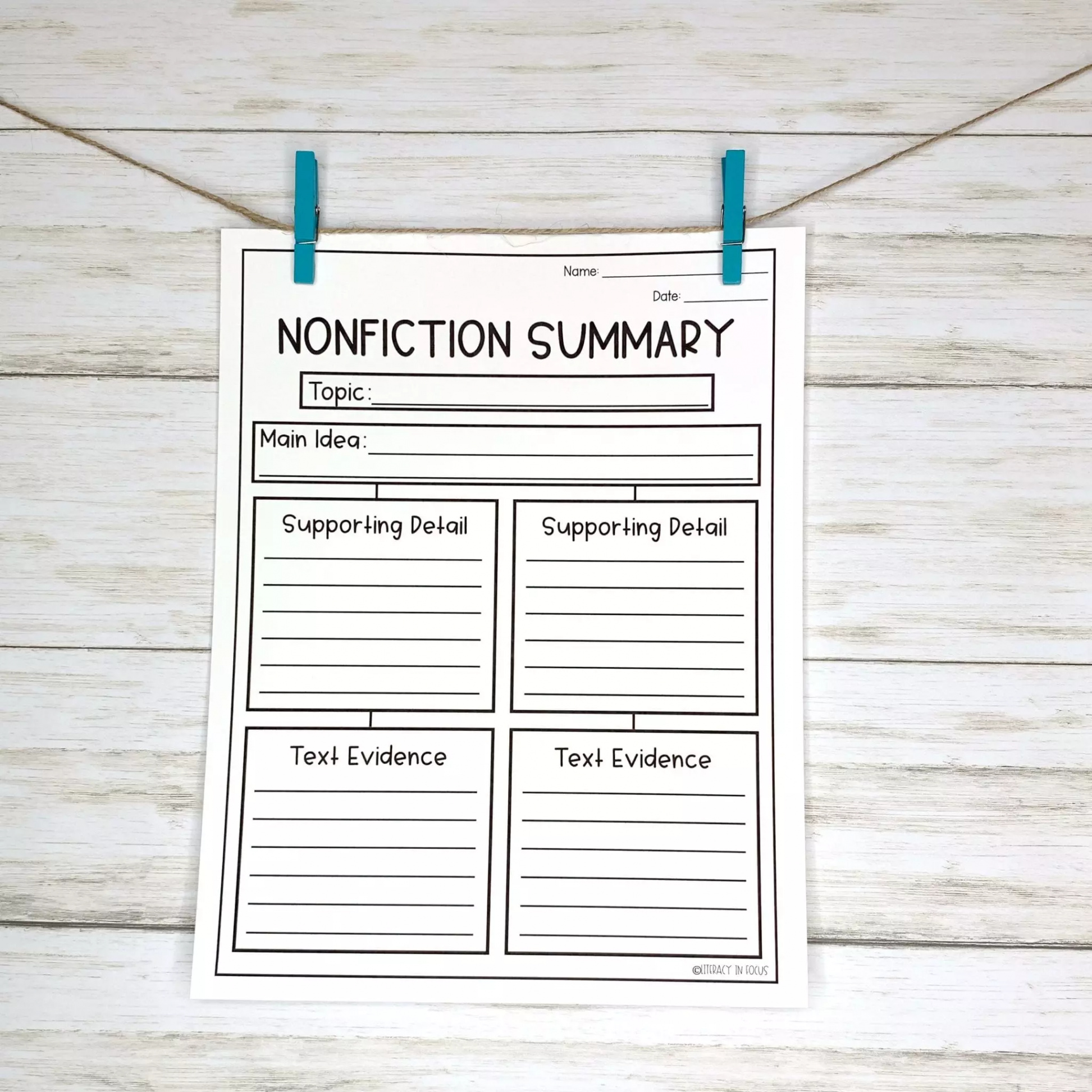 Graphic Organizers for Summary Writing - Literacy In Focus