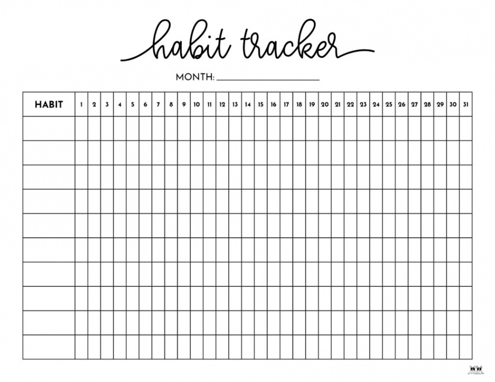 Habit Trackers -  FREE Printables  Printabulls