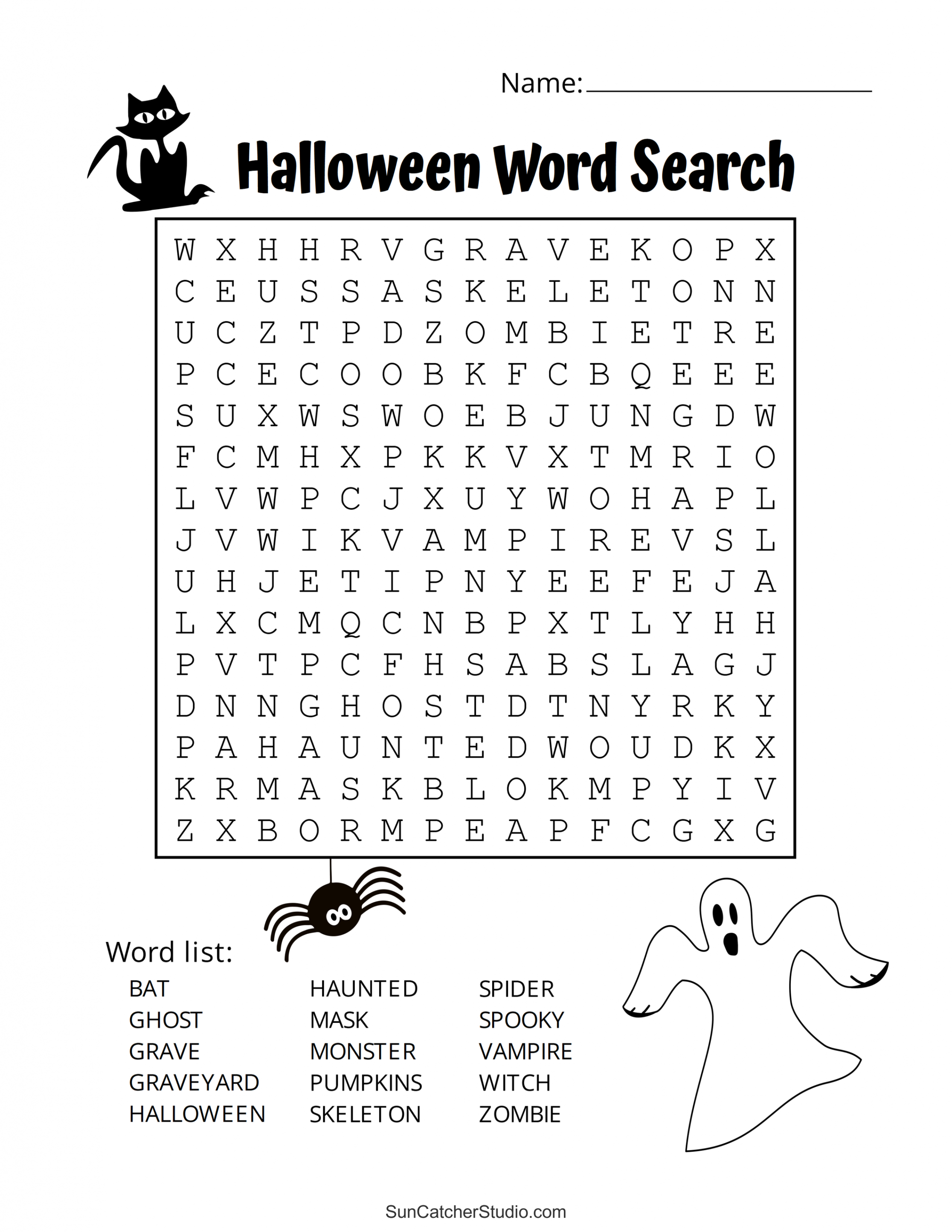 Halloween Word Search (Free Printable Puzzles) – DIY Projects