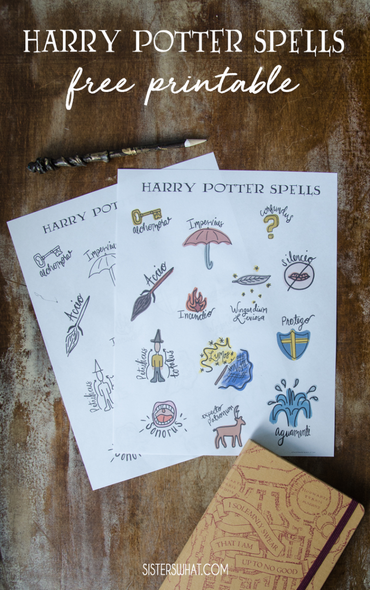 Harry Potter Printable Spells - Sisters, What!