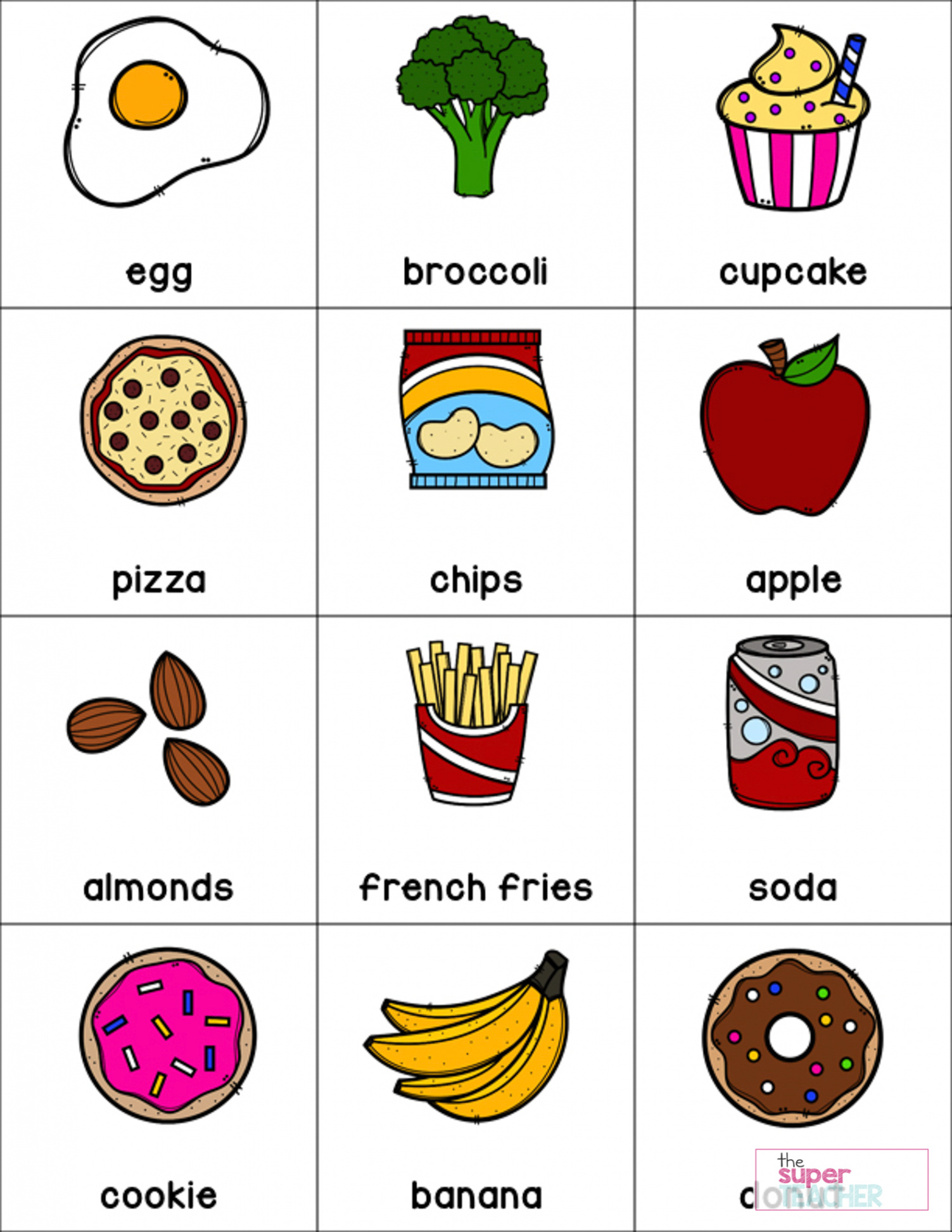 Healthy Foods Posters, Worksheets, and Activities