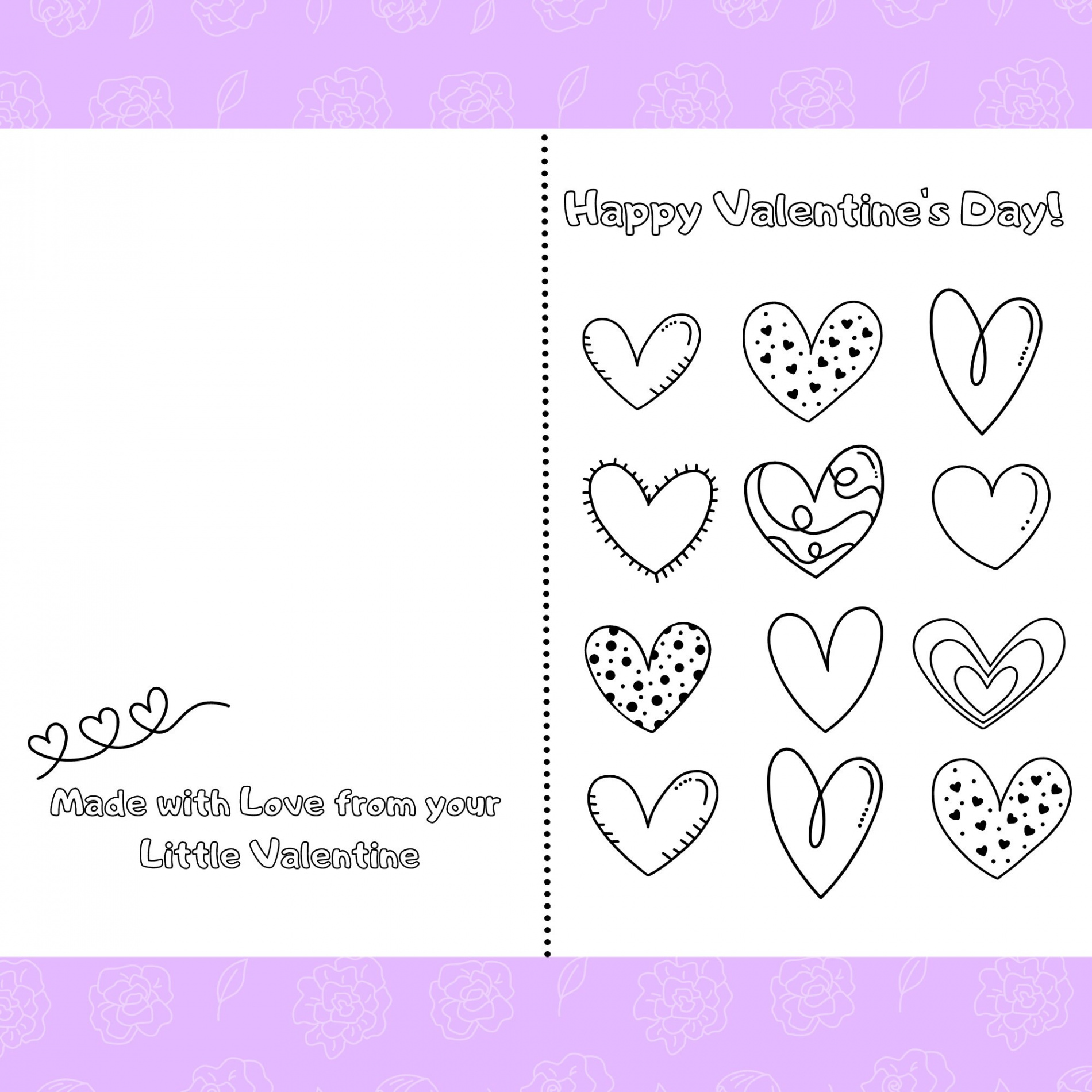 Heart You Printable Foldable Kids Valentine