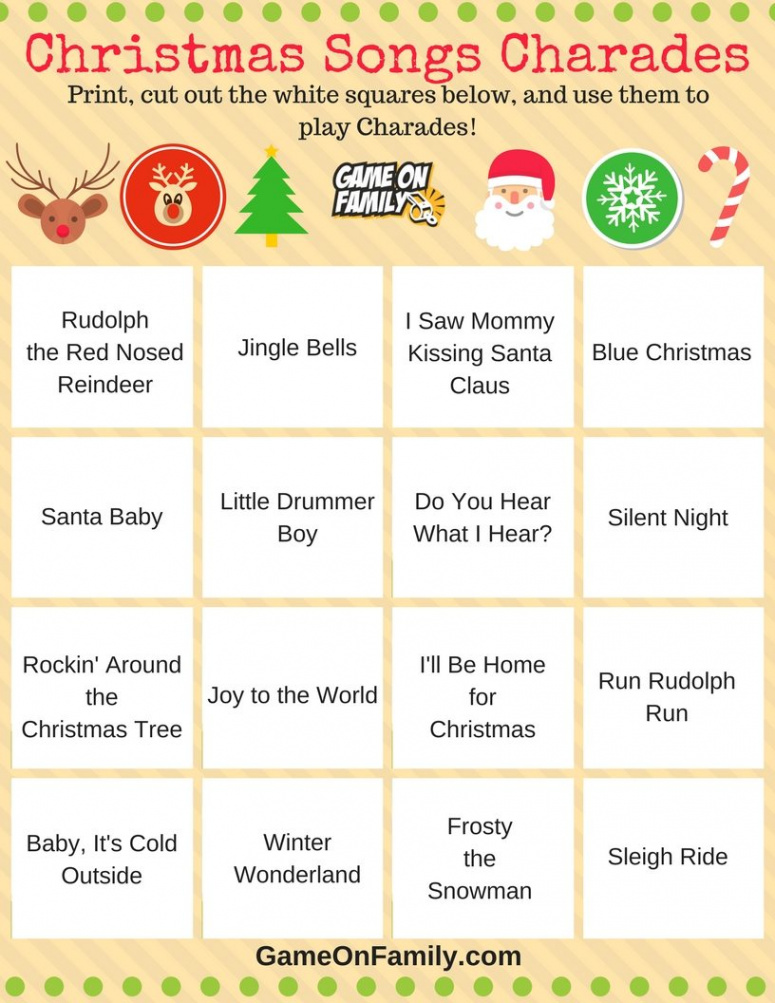 How to Play Christmas Charades: free printable games! - Game On Family