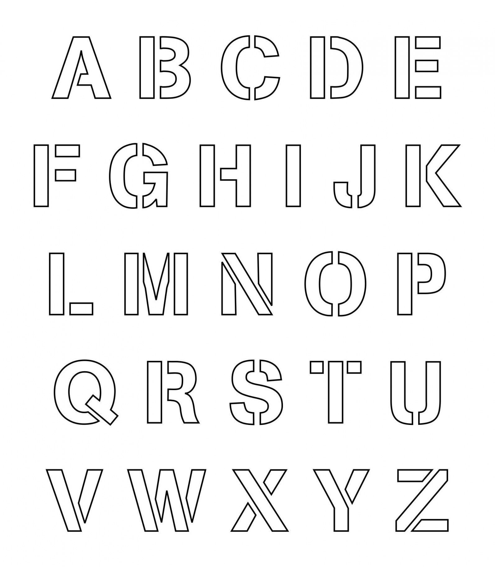 Inch Letter Stencils Printable Free  Lettering alphabet, Free