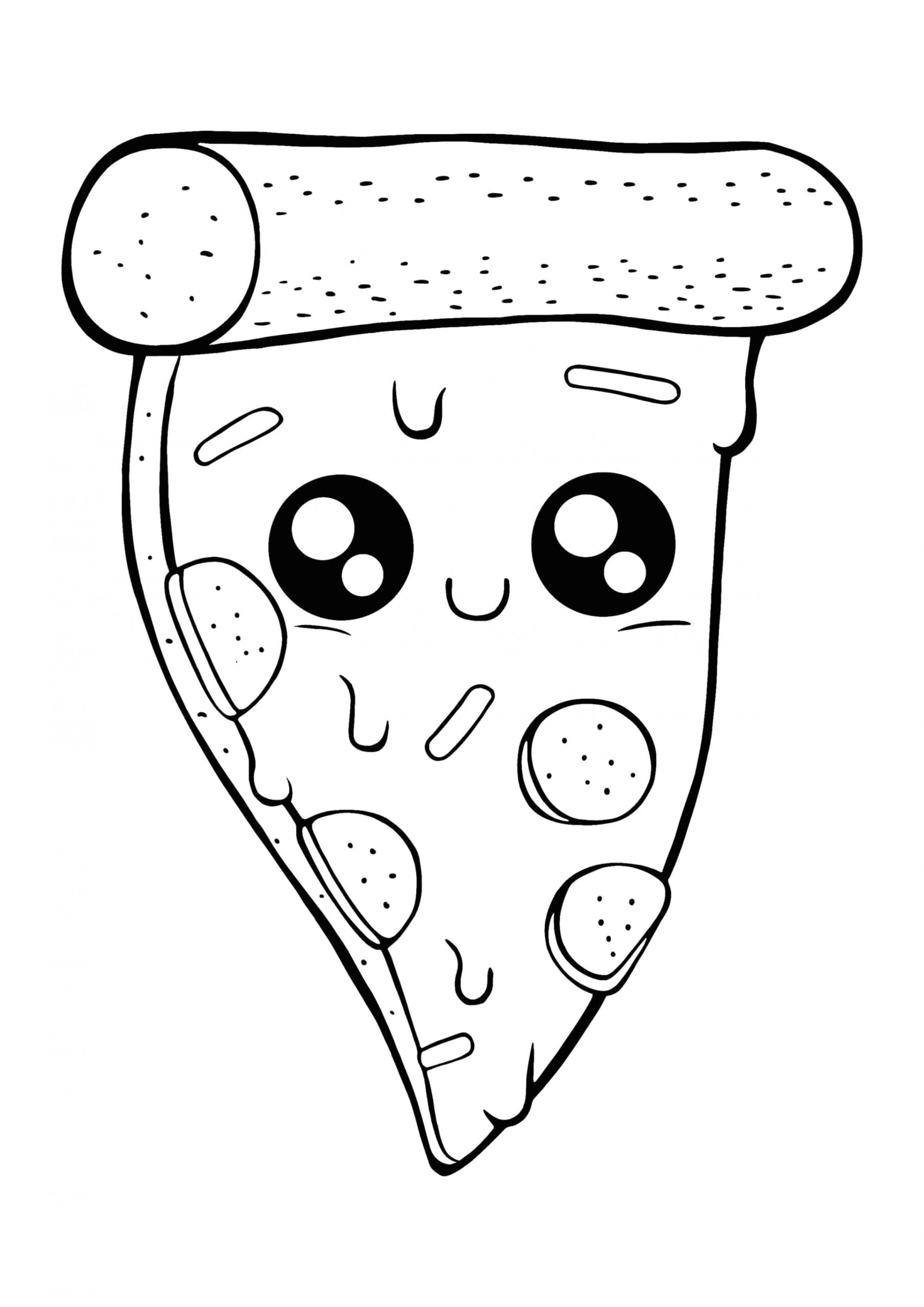 Kawaii Pizza coloring page  Stitch coloring pages, Unicorn