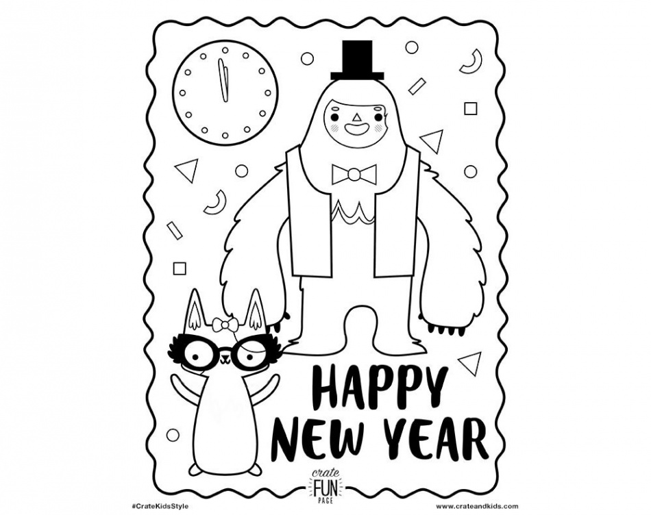 kids new years eve free printable coloring page  Crate & Kids