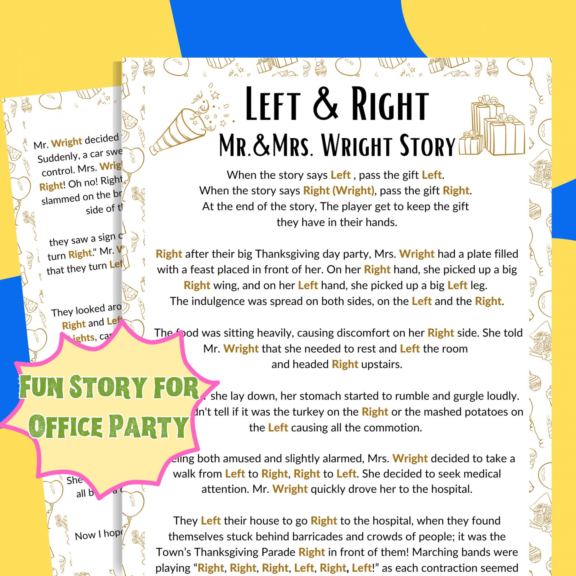 Left Right Game Office Funny Story Left Right Game Any - Etsy