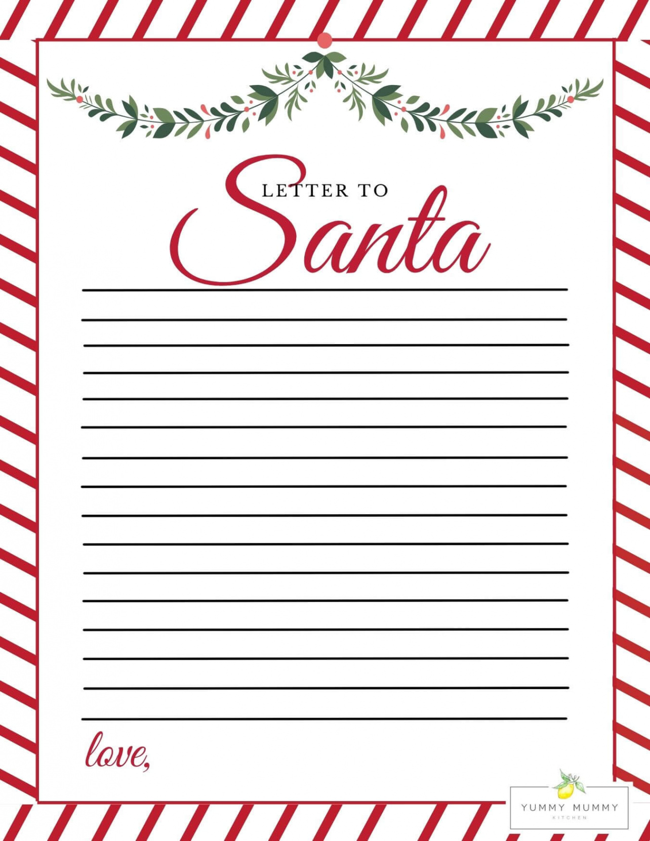 Letter to Santa Template - Free Printable Dear Santa Letters