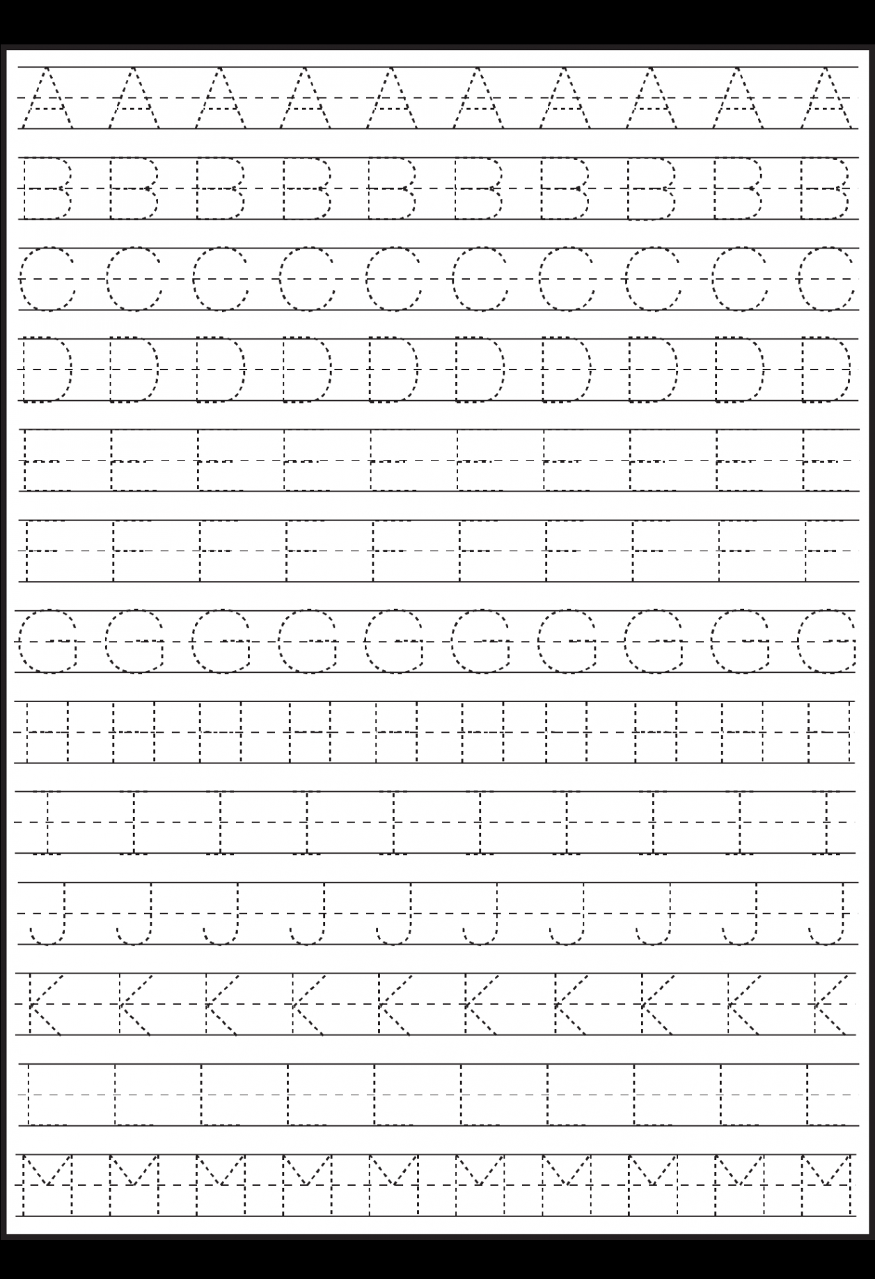 Letter Tracing –  Worksheets  Letter tracing worksheets