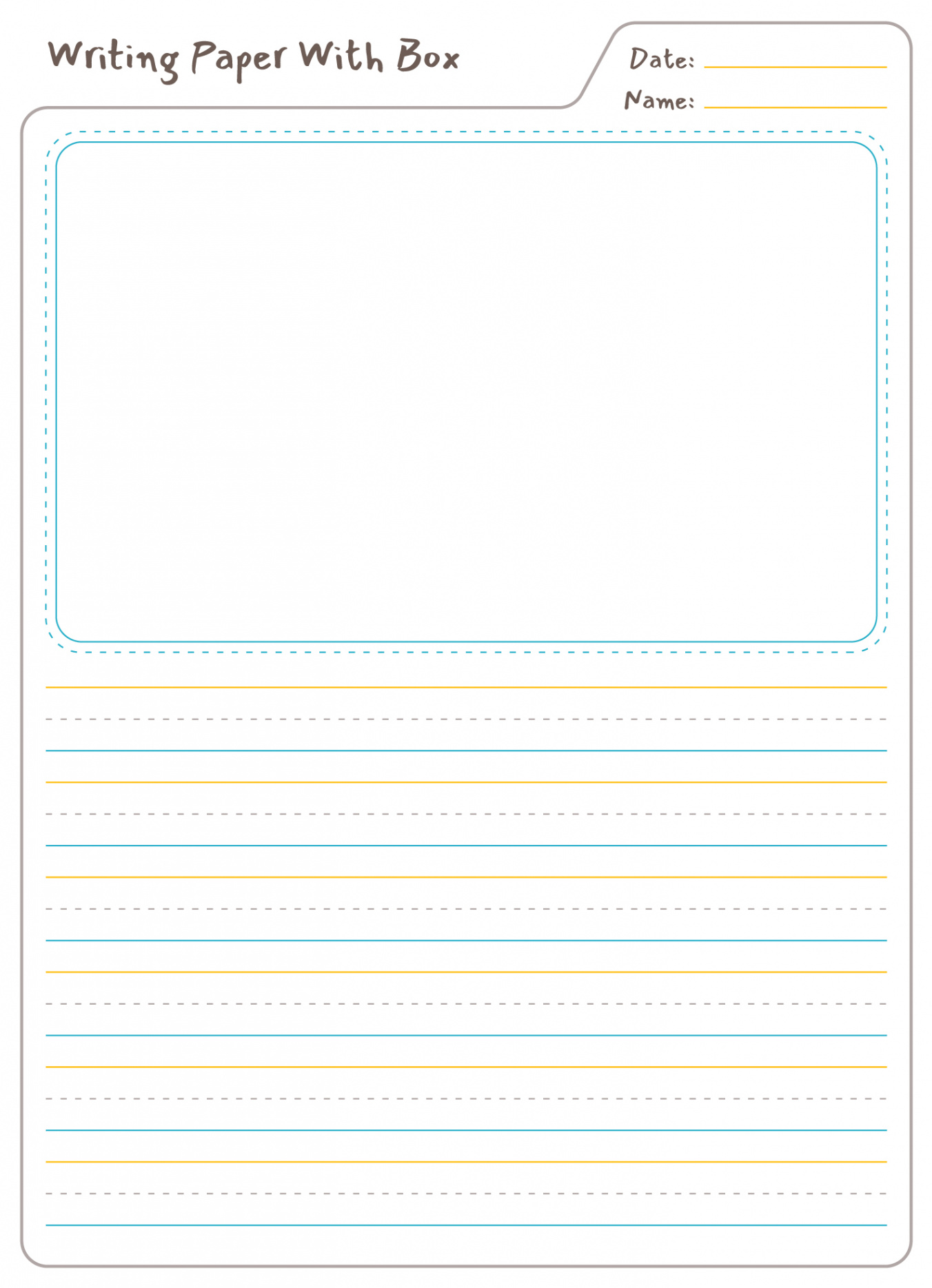 Lined Paper With Picture Box Free Google Docs Template - gdoc