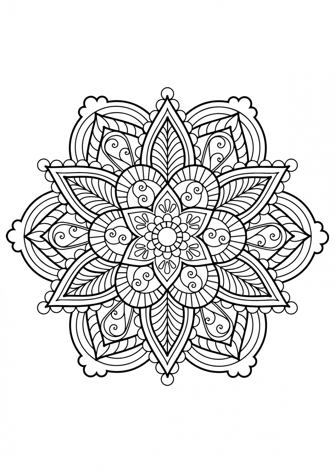 Mandala from free coloring books for adults -  - Mandalas Adult