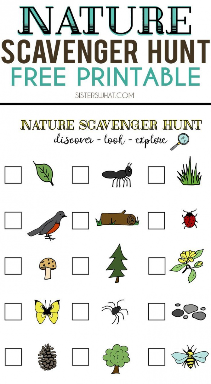 Nature Scavenger Hunt free printable  Nature scavenger hunts