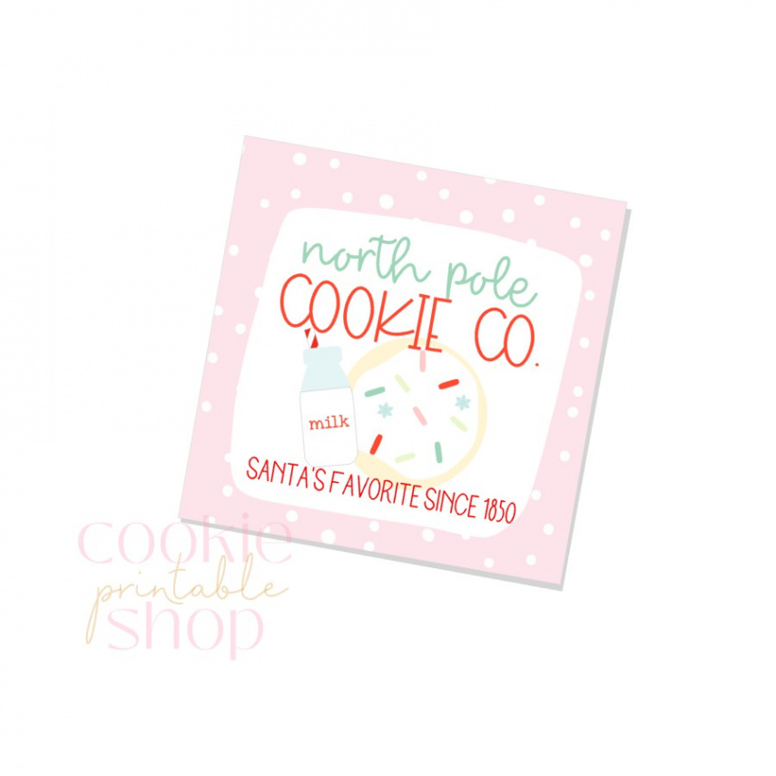 north pole cookie co label " - digital download