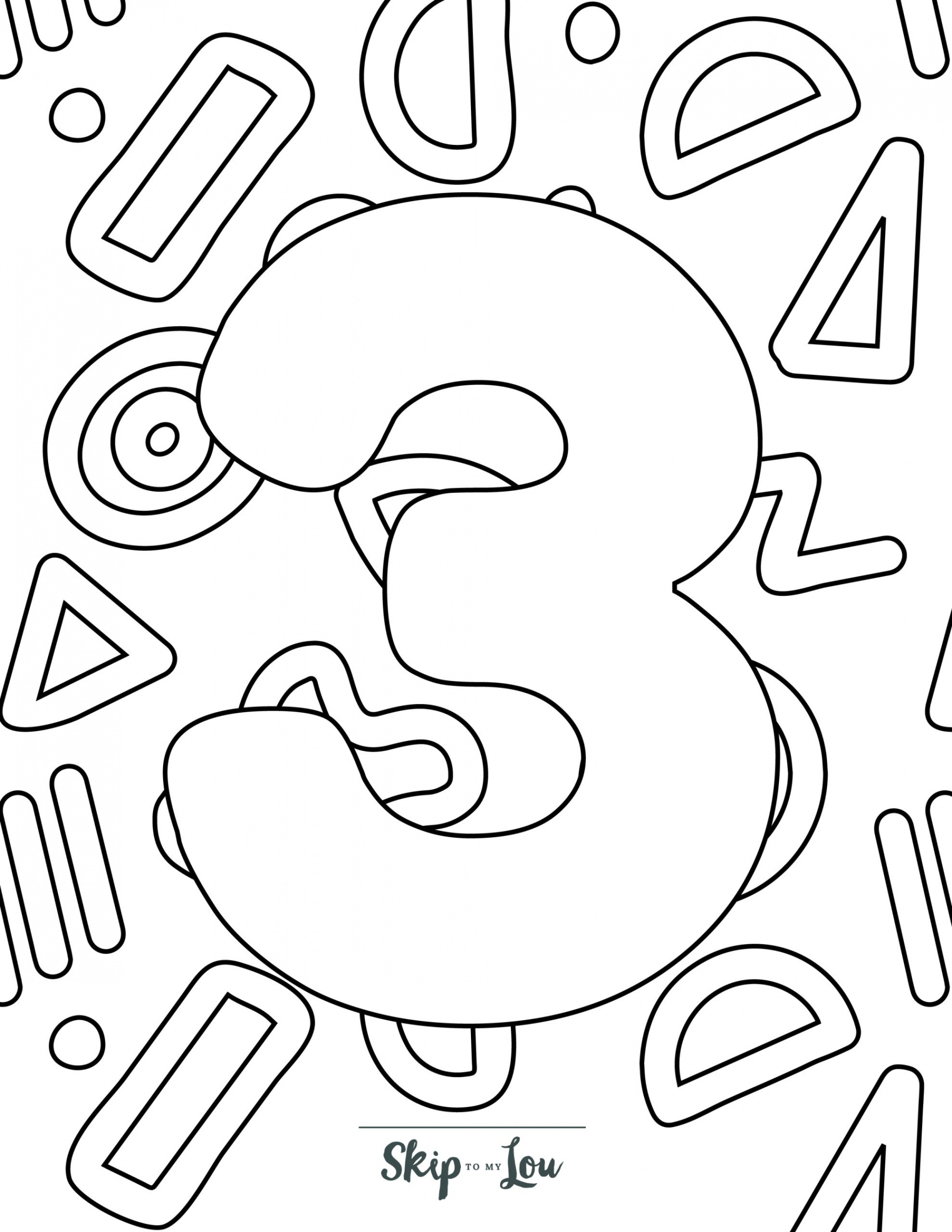 Number Coloring Pages - Free Printable Numbers to Color  Skip To