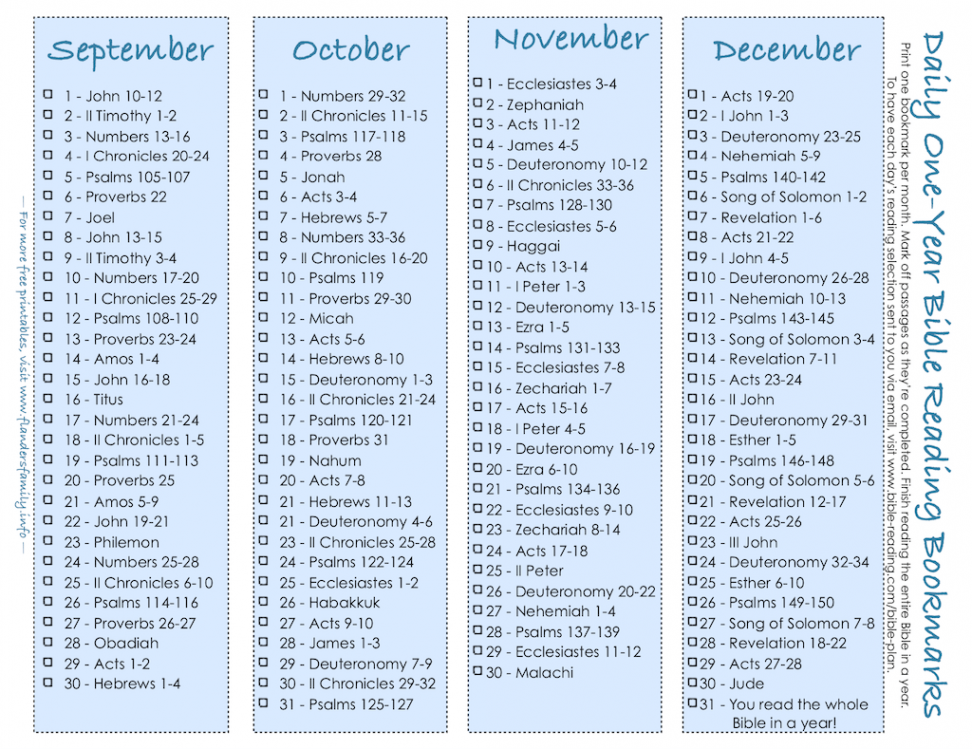 One-Year Bible Reading Plan - Flanders Family Home Life