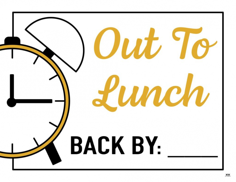 Out To Lunch Signs -  FREE Signs  Printabulls