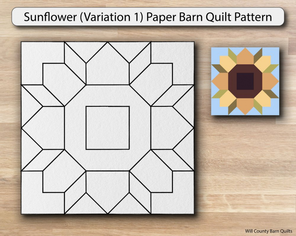 Paper Barn Quilt Patterns for Barn Quilt Trail, Will County