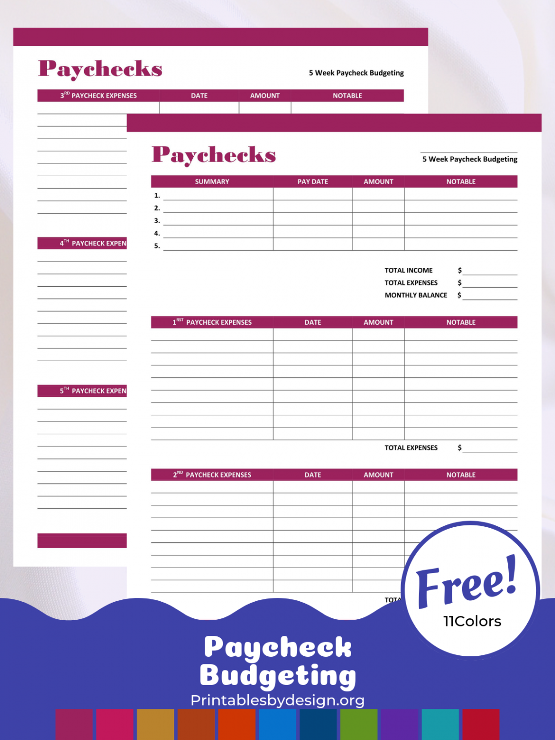 Paycheck Budgeting – Printables by Design