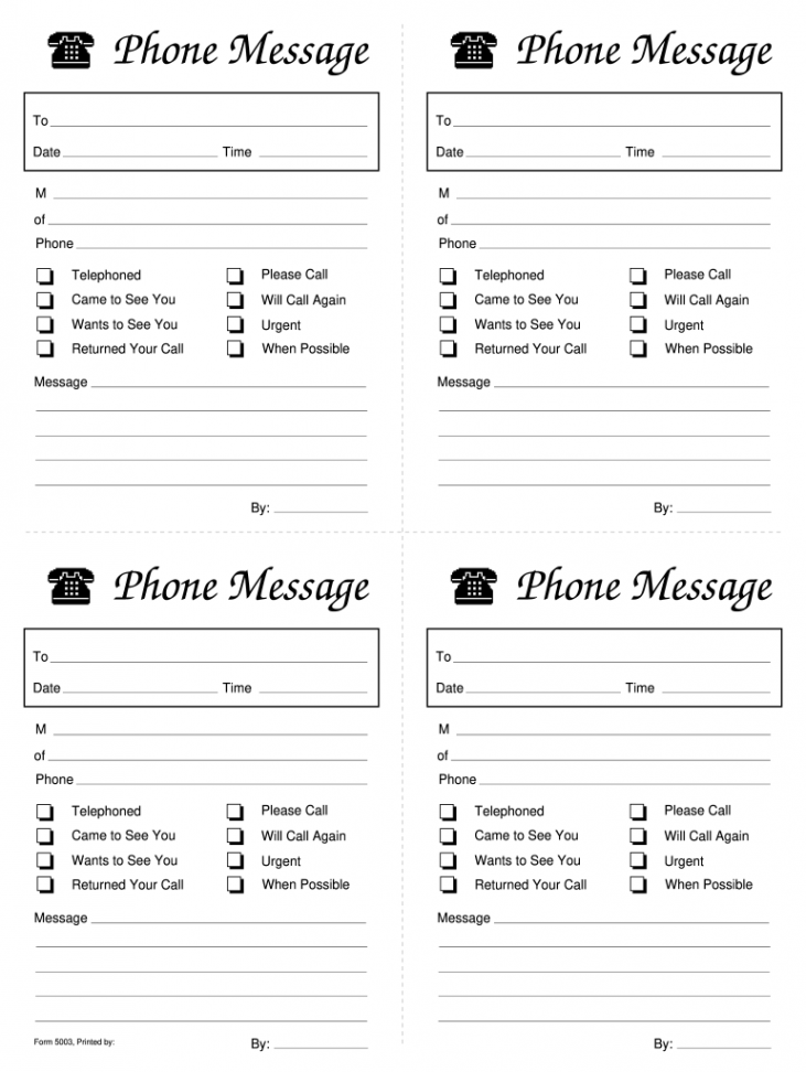 Phone Message Template - Fill Online, Printable, Fillable, Blank