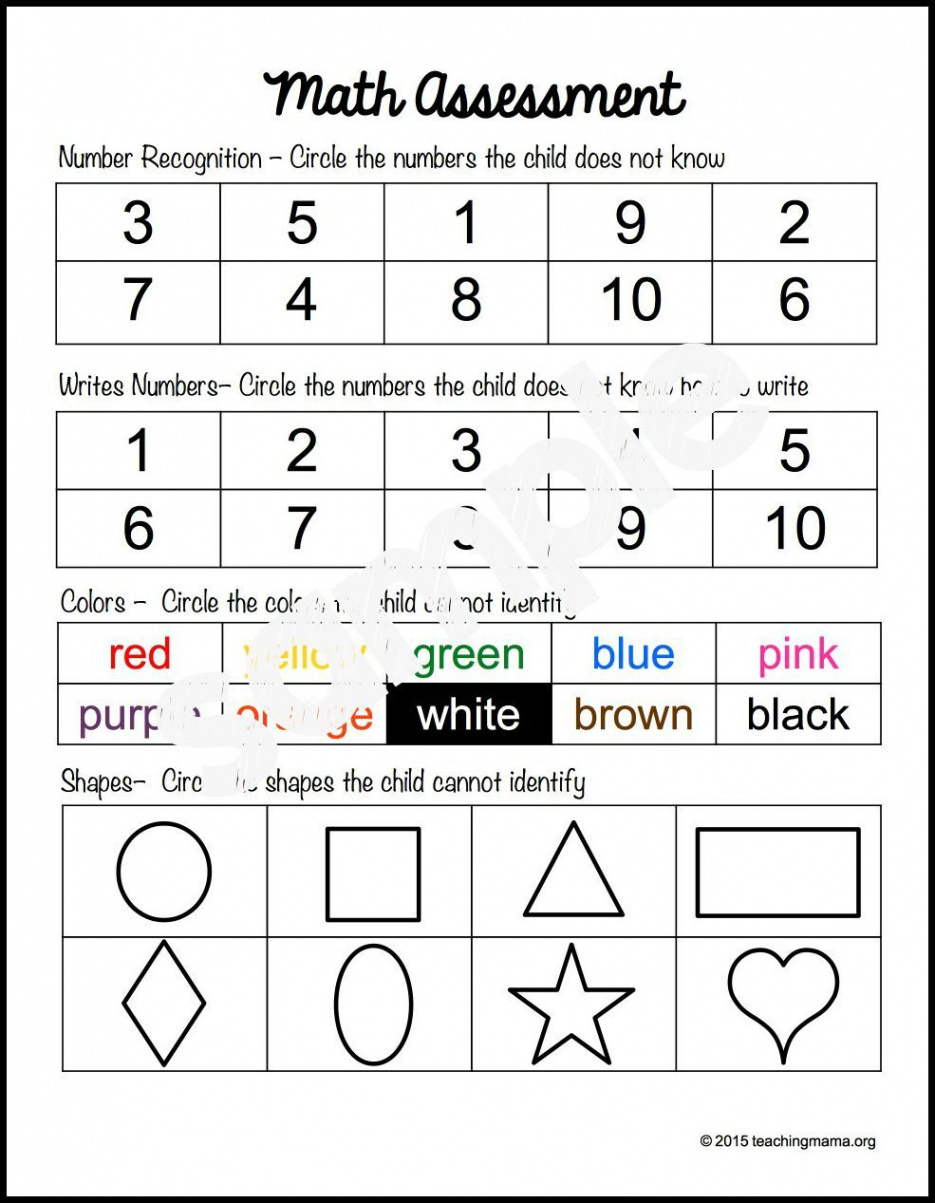 Preschool Assessment Forms  Preschool assessment forms, Math