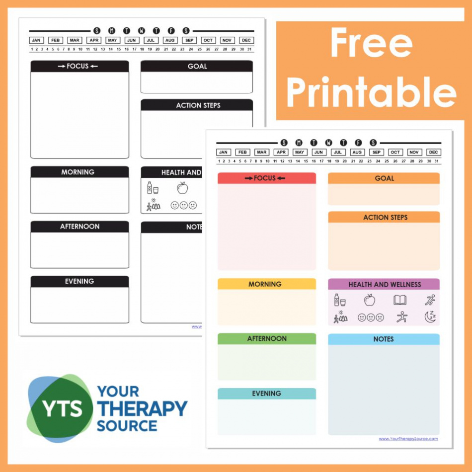 Printable ADHD Daily Planner Template - FREE - Your Therapy Source