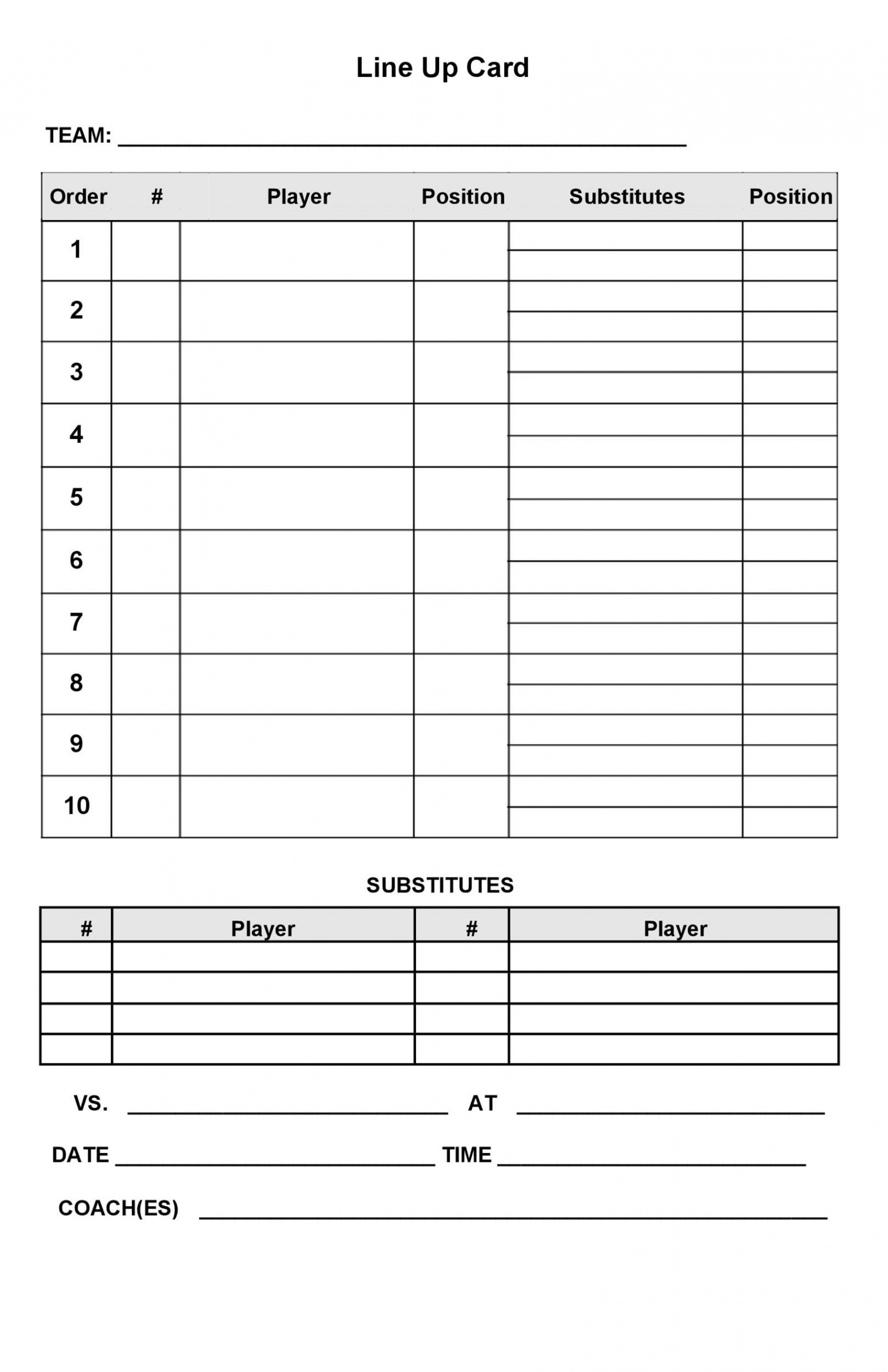 Printable Baseball Lineup Templates [Free Download] ᐅ TemplateLab