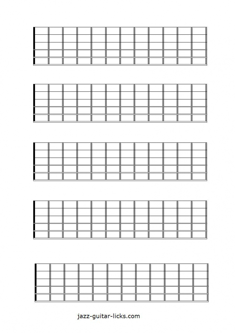 Printable Blank Guitar Neck Diagrams - Chord & Scale Charts