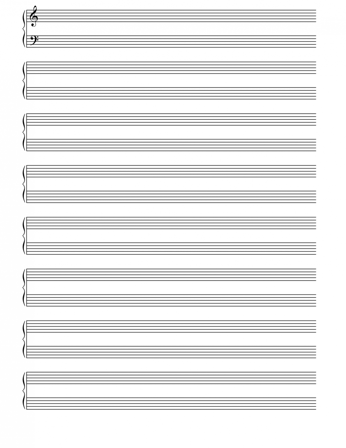 Printable Blank Piano Sheet Music Paper  Blank sheet music, Piano