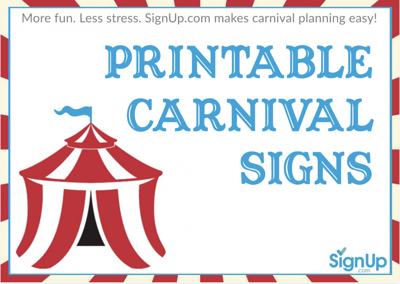 Printable Carnival Signs - Free Festive Signage for Games, Tickets