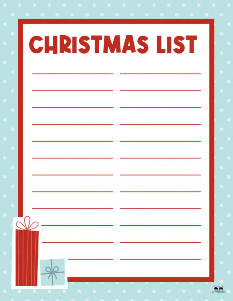 Printable Christmas Lists -  FREE Printables  Printabulls