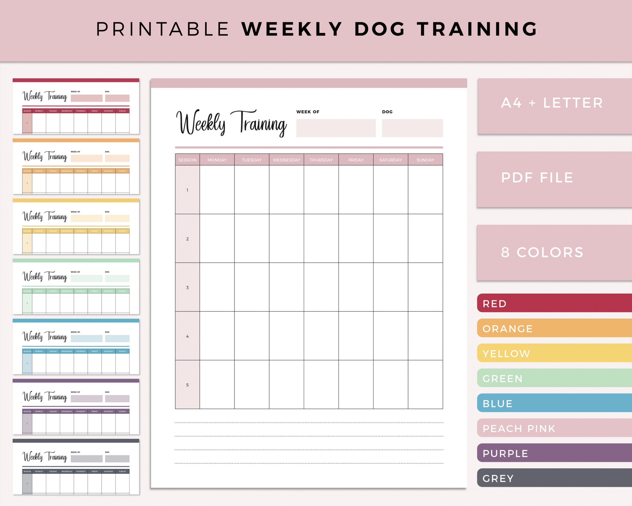 Printable Dog Training Schedule Puppy Training Planner - Etsy