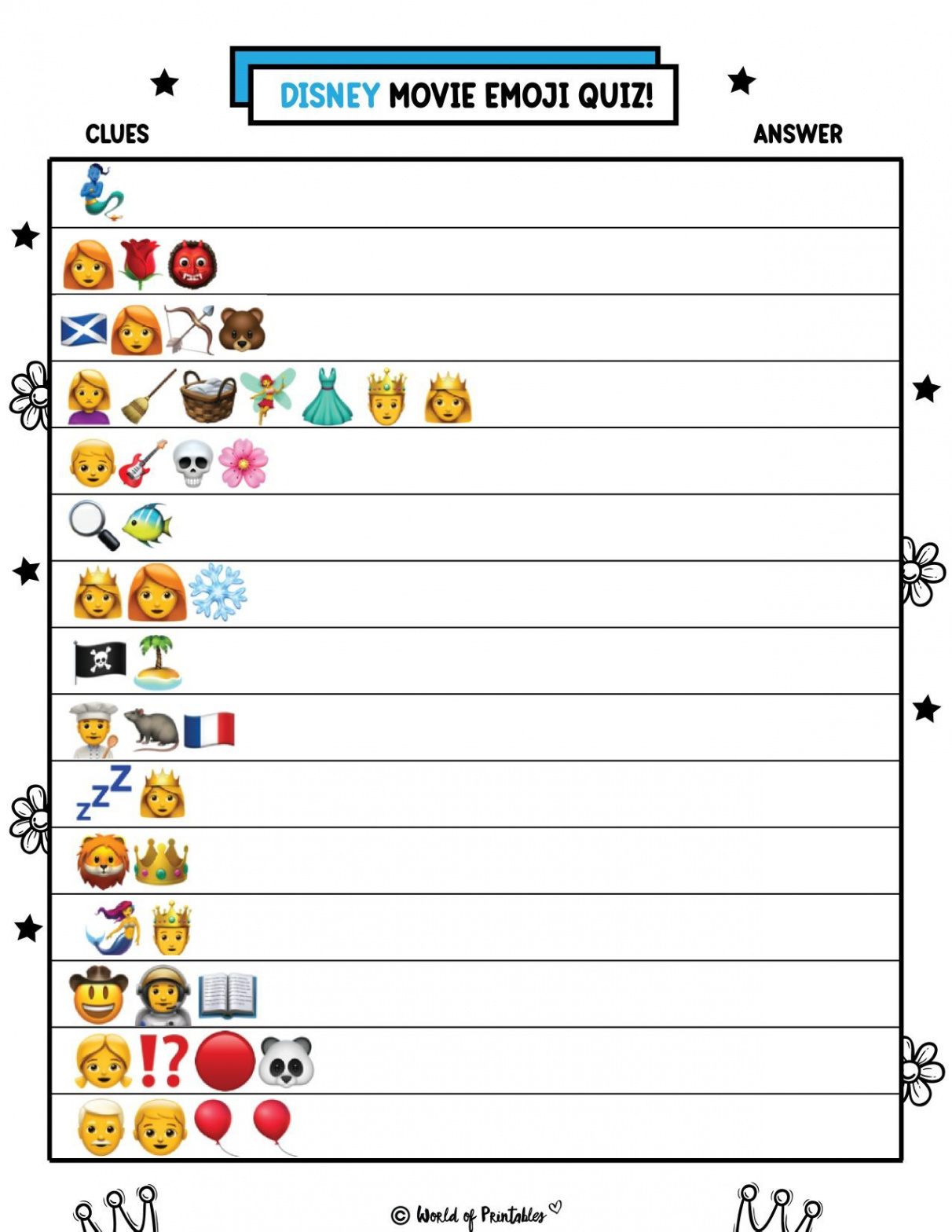 Printable Emoji Quiz With Answers - World of Printables  Emoji