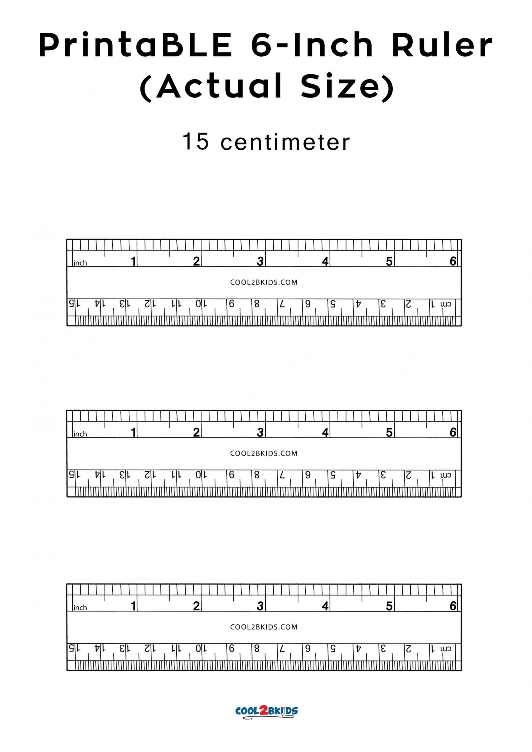 Printable -Inch Ruler - Actual Size  CoolbKids  Inch ruler