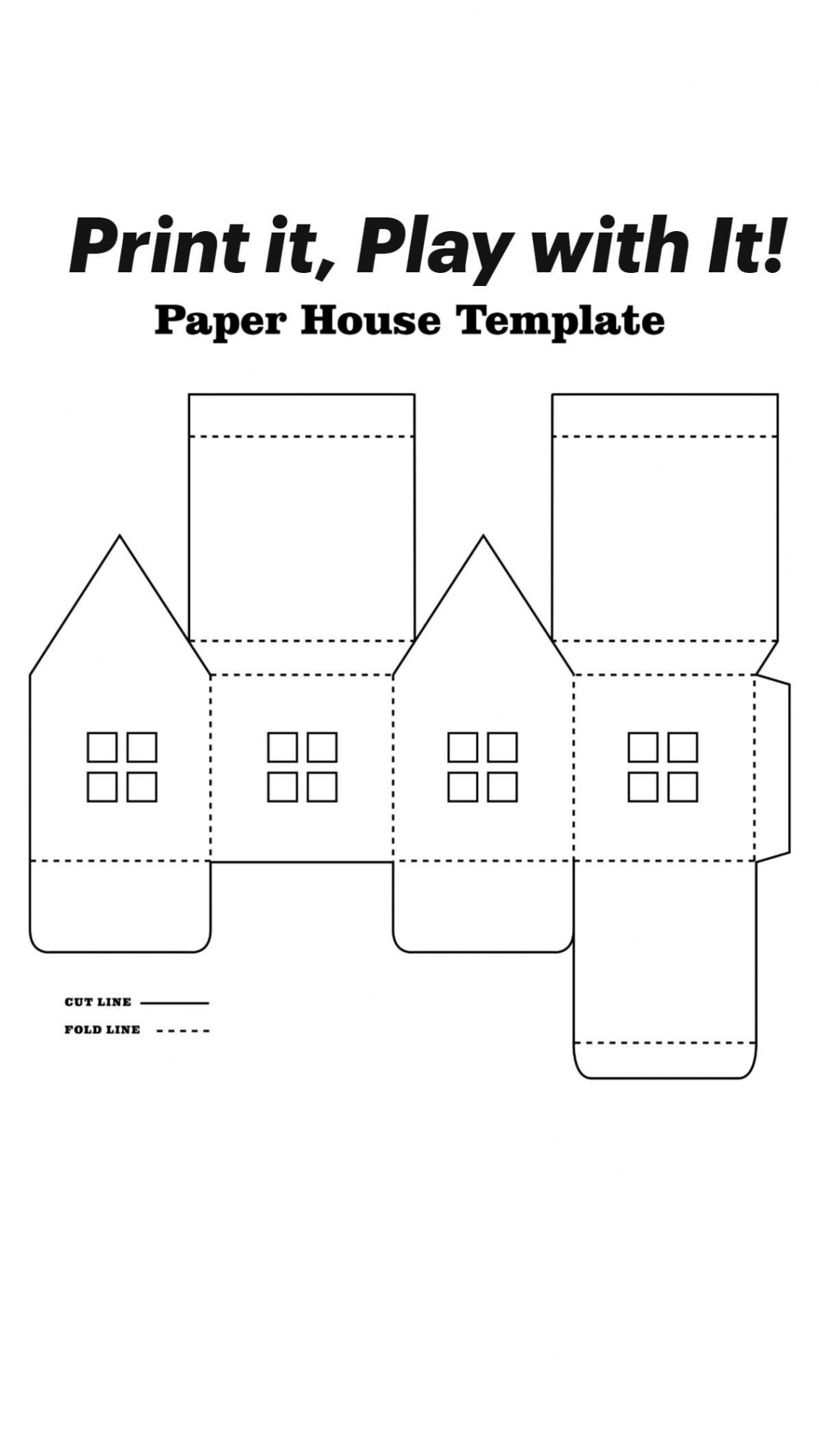 Printable Paper House Template  Paper house template, House