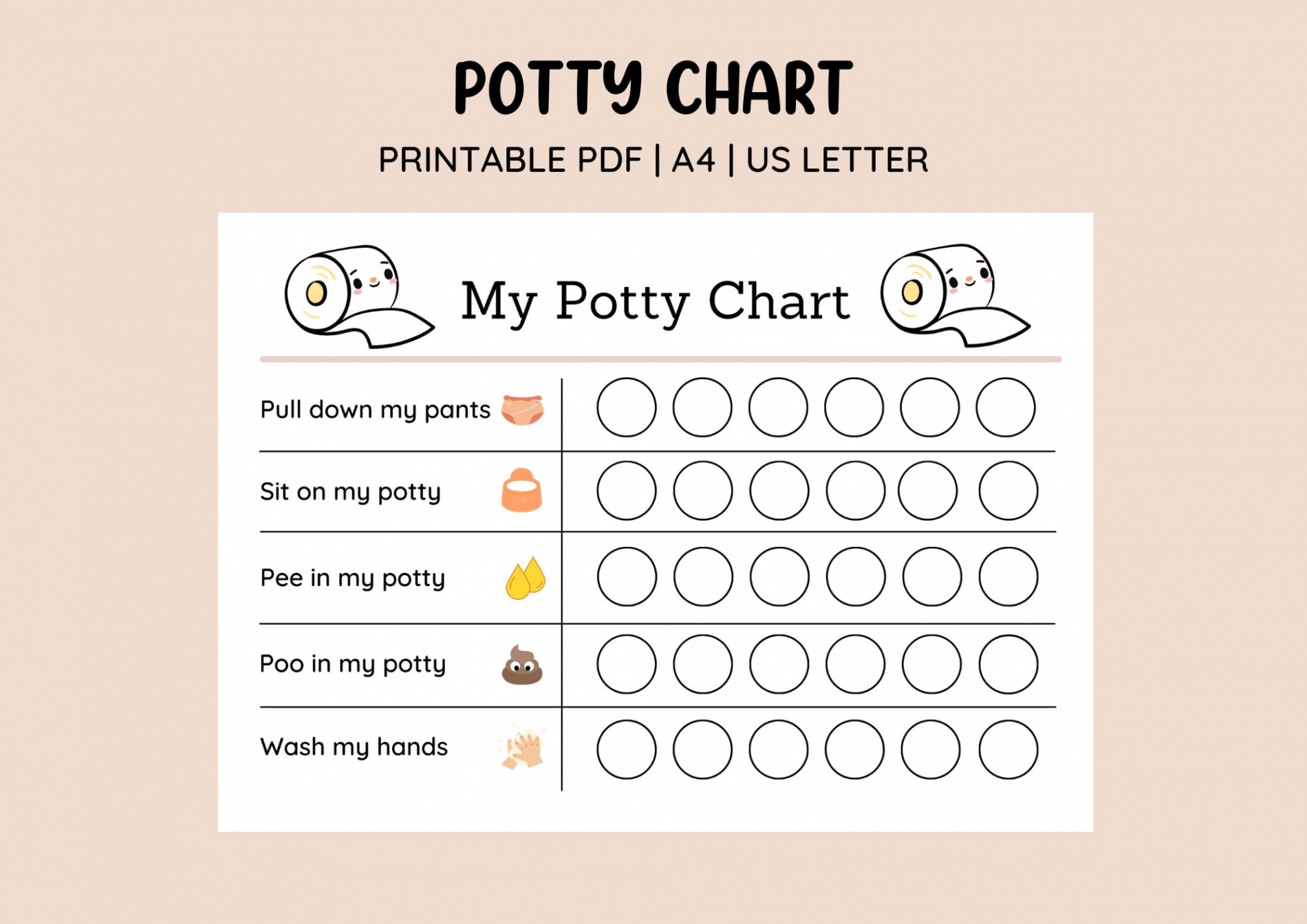 Printable Potty Training Chart Sticker Chart (Download Now) - Etsy UK