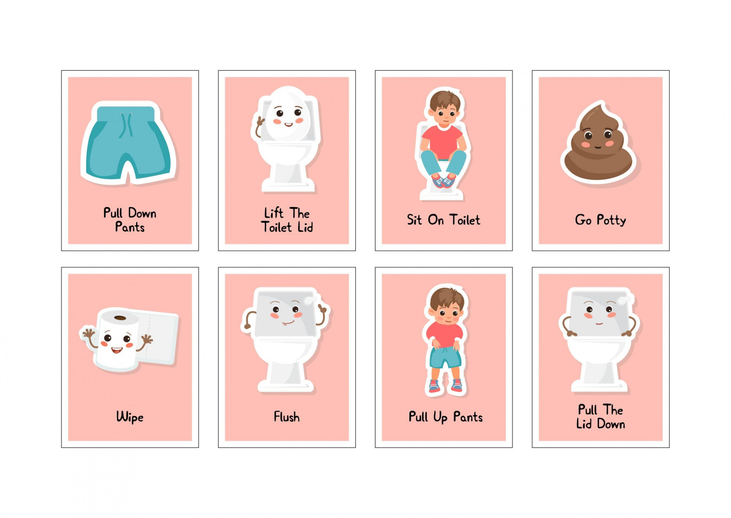 Printable Potty Training Visual Schedules in   Potty training