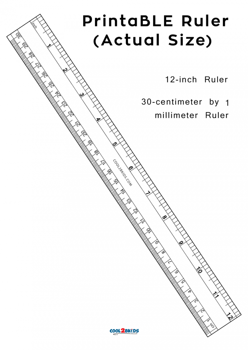 Printable Ruler: -inch Actual Size   Printable ruler