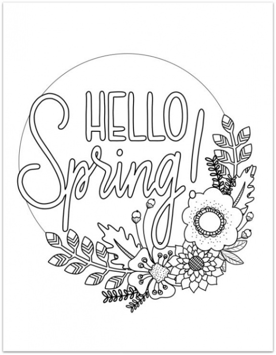 Printable Spring Coloring Page  Spring coloring pages, Printable