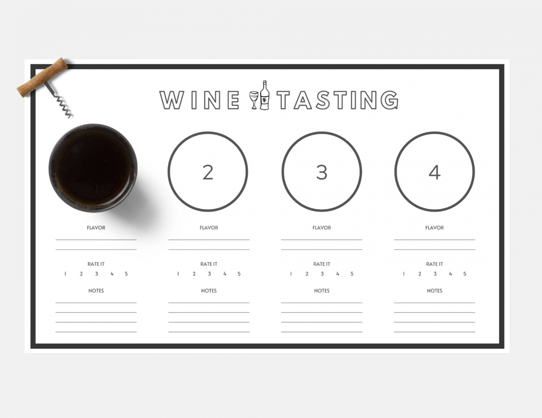 PRINTABLE: Wine Tasting Score Sheet / Placemat - Etsy