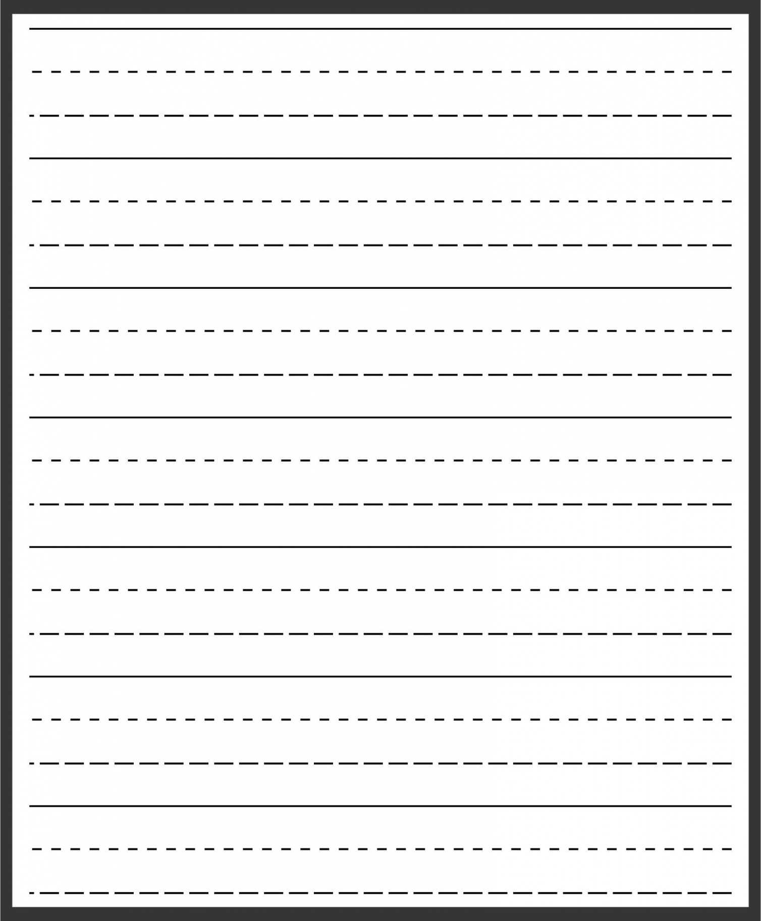 Printable Writing Paper For Handwriting For Preschool To Early